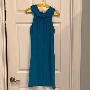 Sleeveless dress with ruffle collar size 4
